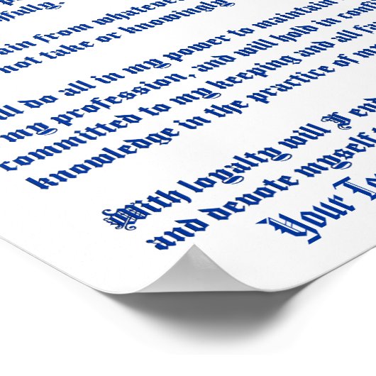 Verpleegkundigen Pledge 11x13 Uitzicht over design Poster (Hoek)