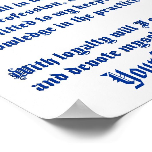 Verpleegkundigen Pledge 16x20 Uitzicht over design Poster (Hoek)