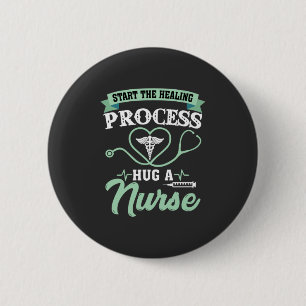 Verpleegkundigen Processleer een verpleegster Ronde Button 5,7 Cm