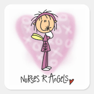 Verpleegkundigen R Angels T-shirts en cadeautjes Vierkante Sticker