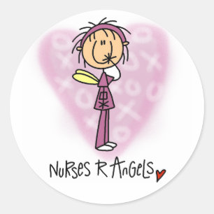Verpleegkundigen R Angels Tshirts en Gifts Ronde Sticker