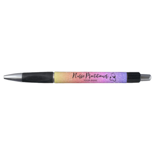 Verpleegkundigen Rainbow Glitter op maat Pen (Voorkant)