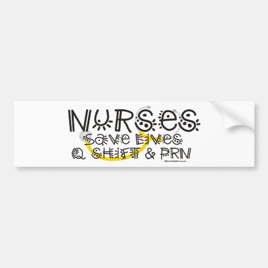 Verpleegkundigen redden levens bumpersticker (Voorkant)