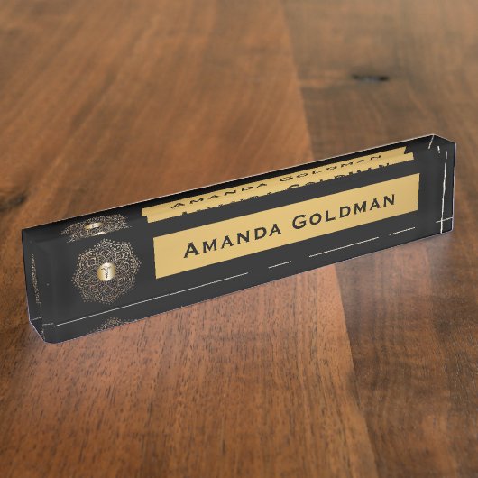 Verpleegkundigen RN LPN Verpleegmonogram Black Gol Naambordje (Zijkant)