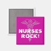 Verpleegkundigen Rock! Magneet met caduceus symboo (Voorkant / Achterkant)
