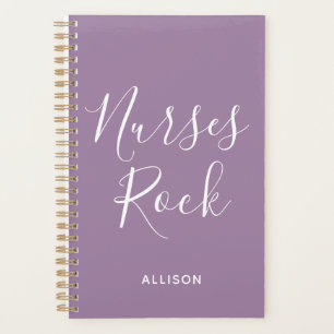 Verpleegkundigen Rock Paars en White Script Persoo Planner