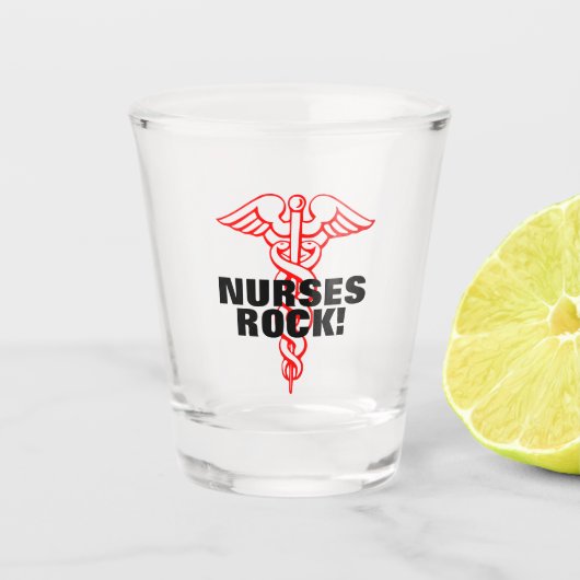 Verpleegkundigen Rock shot glass - Funny nurk gift Glas (Voorkant)