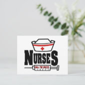 Verpleegkundigen roepen de schokken briefkaart (Staand voorkant)