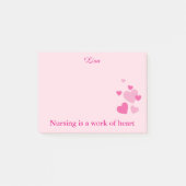 Verpleegkundigen roze harten post-it® notes (Voorkant)