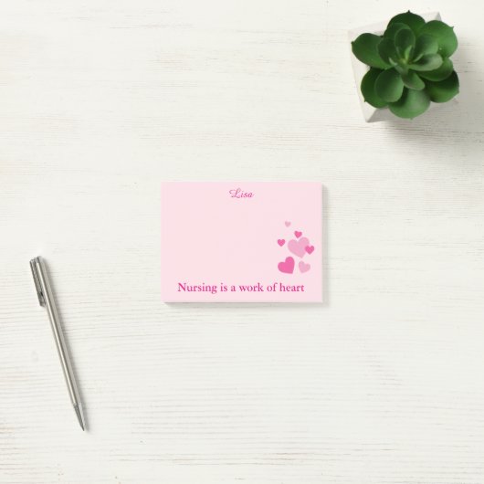 Verpleegkundigen roze harten post-it® notes (Kantoor)
