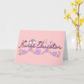 Verpleegkundigen Roze ontwerp Kaart (Gele Bloem)