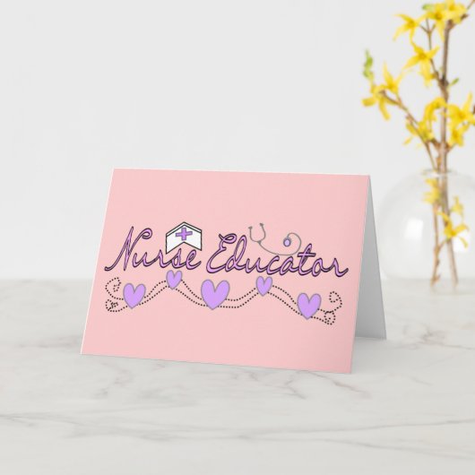 Verpleegkundigen Roze ontwerp Kaart (Gele Bloem)