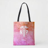 Verpleegkundigen Roze Oranje Manuscript Aangepast Tote Bag (Voorkant)