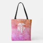 Verpleegkundigen Roze Oranje Manuscript Aangepast Tote Bag (Achterkant)