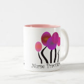 Verpleegkundigen schrijven kunstboomstammen tweekleurige koffiemok (Voorkant rechts)