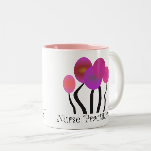 Verpleegkundigen schrijven kunstboomstammen tweekleurige koffiemok (Voorkant rechts)