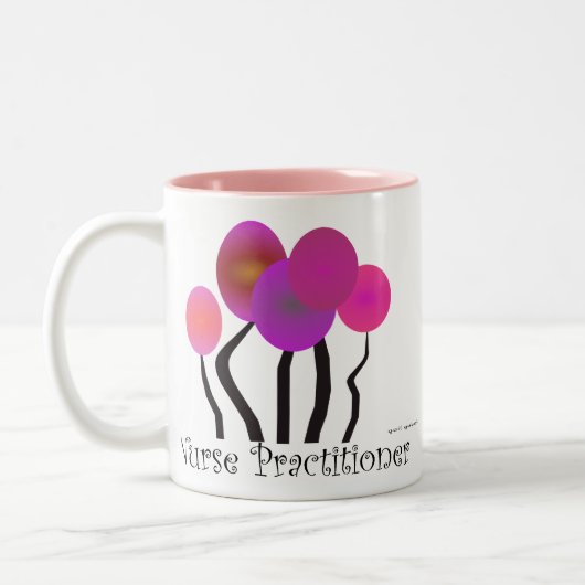 Verpleegkundigen schrijven kunstboomstammen tweekleurige koffiemok (Links)