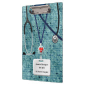 Verpleegkundigen scrobs in het Blauwgroen patroonk Klembord (Links)