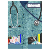 Verpleegkundigen scrobs in het Blauwgroen patroonk Klembord (Achterkant)