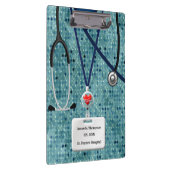 Verpleegkundigen scrobs in het Blauwgroen patroonk Klembord (Rechts)