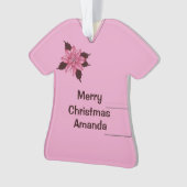 Verpleegkundigen scrubs Eenvormig kerstroze 3 Ornament (voorkant)