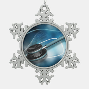 Verpleegkundigen Stethoscopen Tin Sneeuwvlok Ornament