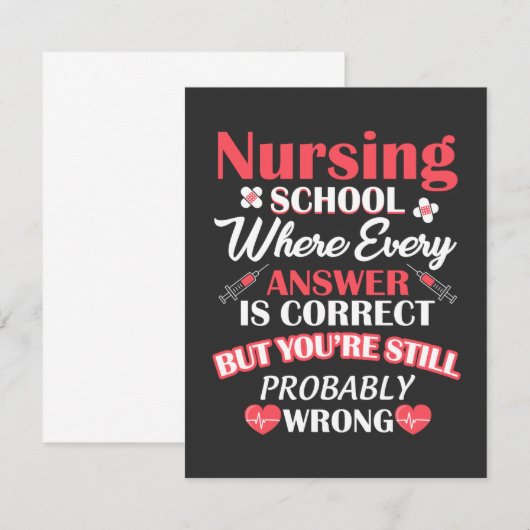 Verpleegkundigen | Student verpleegschool Bedankkaart (Voorkant / Achterkant)