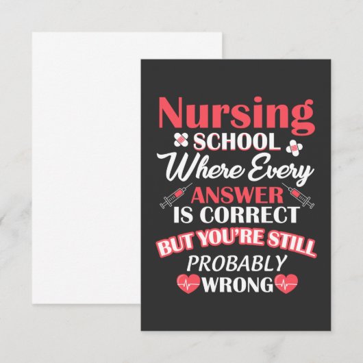 Verpleegkundigen | Student verpleegschool Bedankkaart (Voorkant / Achterkant)