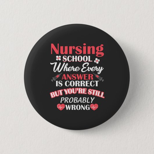 Verpleegkundigen | Student verpleegschool Ronde Button 5,7 Cm (Voorkant)