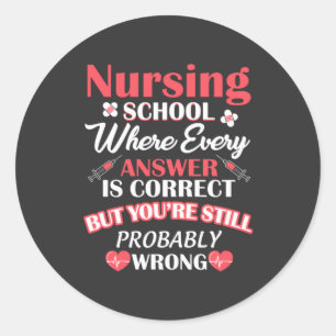 Verpleegkundigen   Student verpleegschool Ronde Sticker