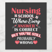 Verpleegkundigen | Student verpleegschool Wijn Etiket (Enkel label)