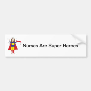 Verpleegkundigen Super Helden (Brunette) Bumpersticker