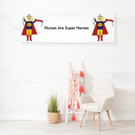 Verpleegkundigen Super Heroes (Blonde) Spandoek (Insitu)