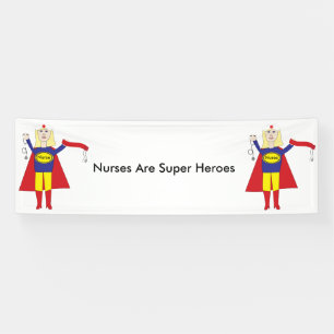Verpleegkundigen Super Heroes (Blonde) Spandoek