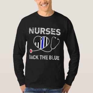 Verpleegkundigen Terug De Blauwe Dunne Blauwe Lijn T-shirt