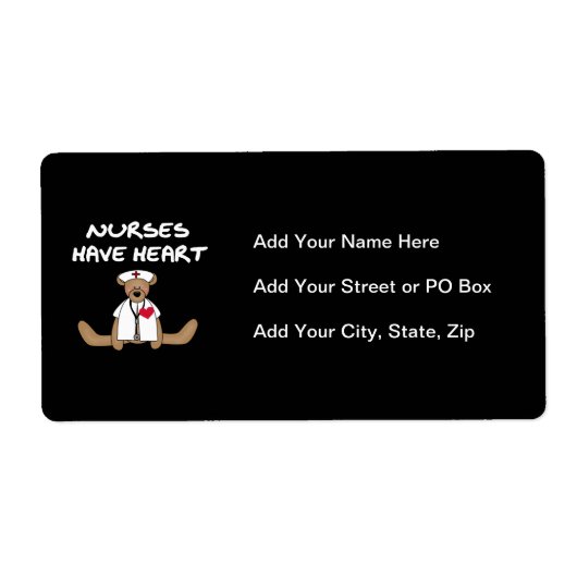 Verpleegkundigen van beer hebben T-shirts en gesch Etiket (Voorkant)