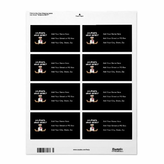 Verpleegkundigen van beer hebben T-shirts en gesch Etiket (Full Sheet)