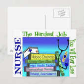 Verpleegkundigen van de hardste baan waar je van h briefkaart (Voorkant / Achterkant)