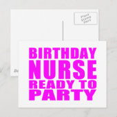 Verpleegkundigen Verjaardagen: Verjaardagsverpleeg Uitnodiging Briefkaart (Voorkant / Achterkant)