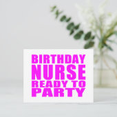 Verpleegkundigen Verjaardagen: Verjaardagsverpleeg Uitnodiging Briefkaart (Staand voorkant)
