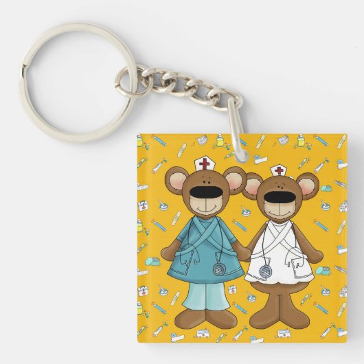 Verpleegkundigen verleiden van God. Cadeaubon Sleutelhanger (Voorkant)