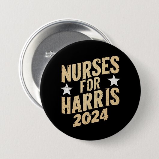 Verpleegkundigen voor Harris 2024 USA Ronde Button 7,6 Cm (Voorkant /achterkant)