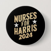 Verpleegkundigen voor Harris 2024 USA Ronde Button 7,6 Cm (Voorkant)