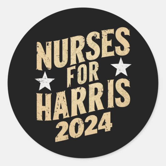 Verpleegkundigen voor Harris 2024 USA Ronde Sticker (Voorkant)