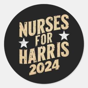 Verpleegkundigen Voor Harris 2024 VS Ronde Sticker