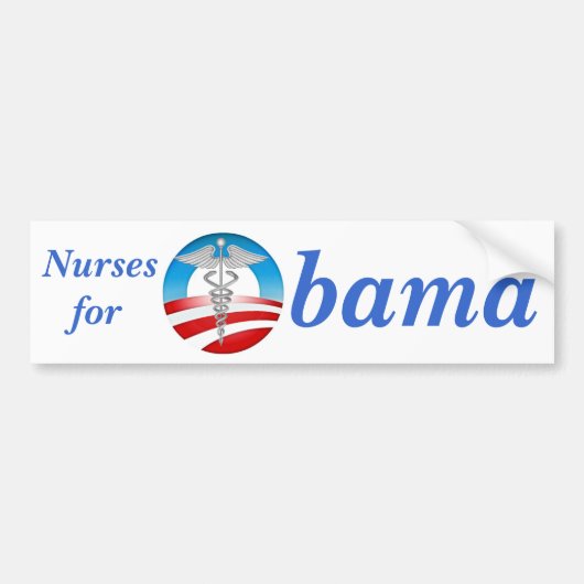 Verpleegkundigen voor Obama 2012 Bumpersticker (Voorkant)