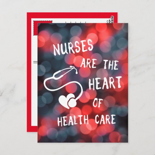 verpleegkundigen vormen het hart van de gezondheid briefkaart (Voorkant / Achterkant)