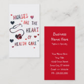 verpleegkundigen vormen het hart van de gezondheid visitekaartje (Voorkant / Achterkant)