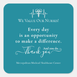 Verpleegkundigen Waardeweek Gezondheidszorg Symboo Vierkante Sticker