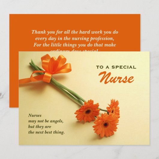 Verpleegkundigen Week / Verpleegkundigen Dag Wensk Kaart (Voorkant / Achterkant)